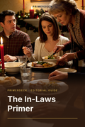 PrimerDeck cover: The In-Laws Primer: mother-in-law serves food onto a young woman's plate at a candlelit holiday dinner